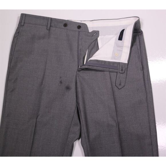 Zanella Current Devon Model Gray Flat Front Wool Dress Pants 38x28 - Picture 5 of 9
